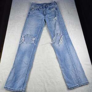 American Eagle Outfitters Low rise baggy distressed jeans size 0